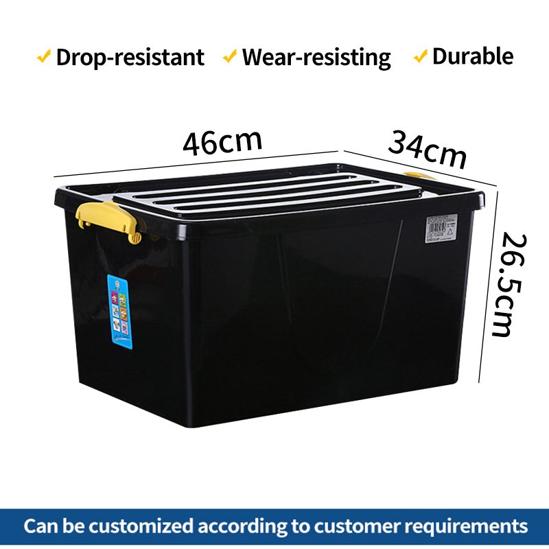 JMST112 Wholesale Custom Heavy Duty Black Stackable Plastic box storage