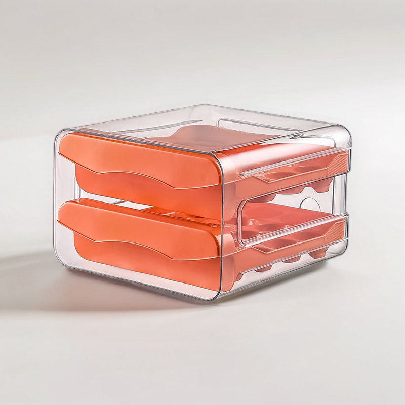 NAEGA Hot Sale Stackable Clear Drawers Grid Storage Container Box For Refrigerator Egg Holder Transparent Organizer