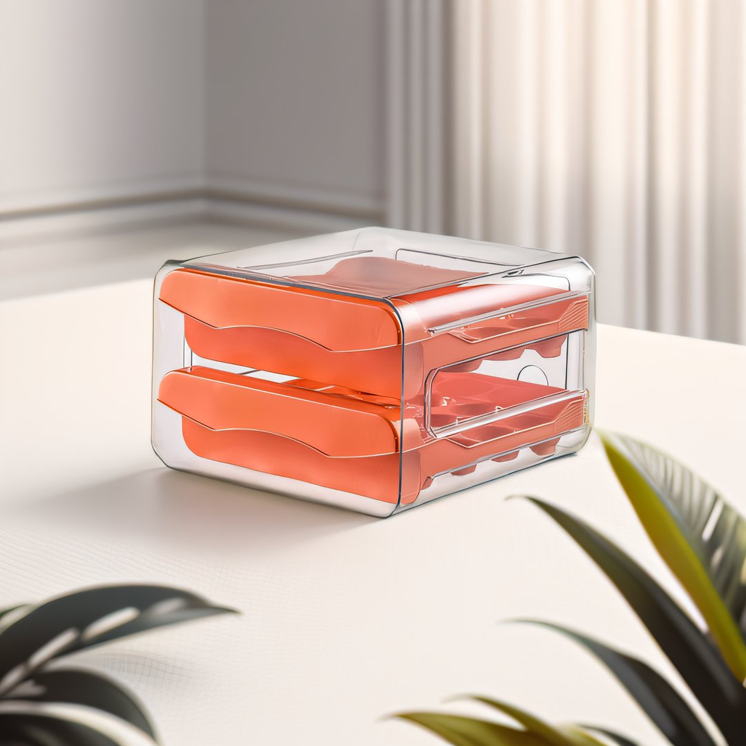 NAEGA Hot Sale Stackable Clear Drawers Grid Storage Container Box For Refrigerator Egg Holder Transparent Organizer