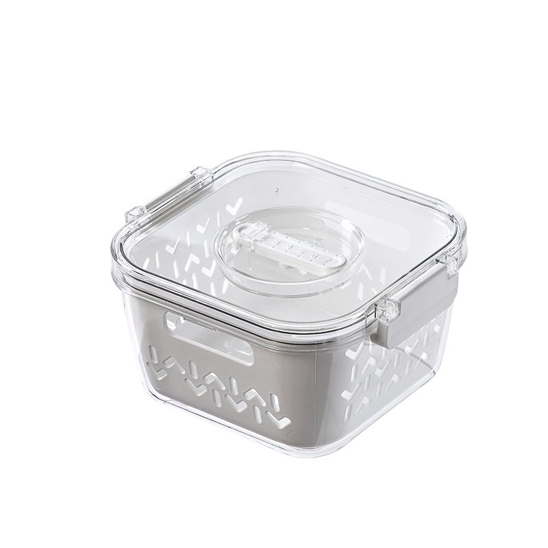 GREENSIDE BPA Free sealed food storage container plastic drain basket Kitchen Fridge Organizer