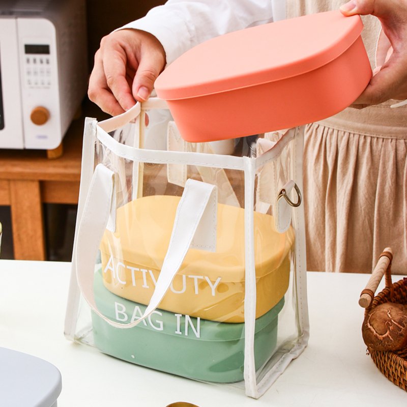 REFINE New Design Silicone Food Container Heat Resistant Non-stick Food Grade Silicone Lunch Bento Box compartment lunch box