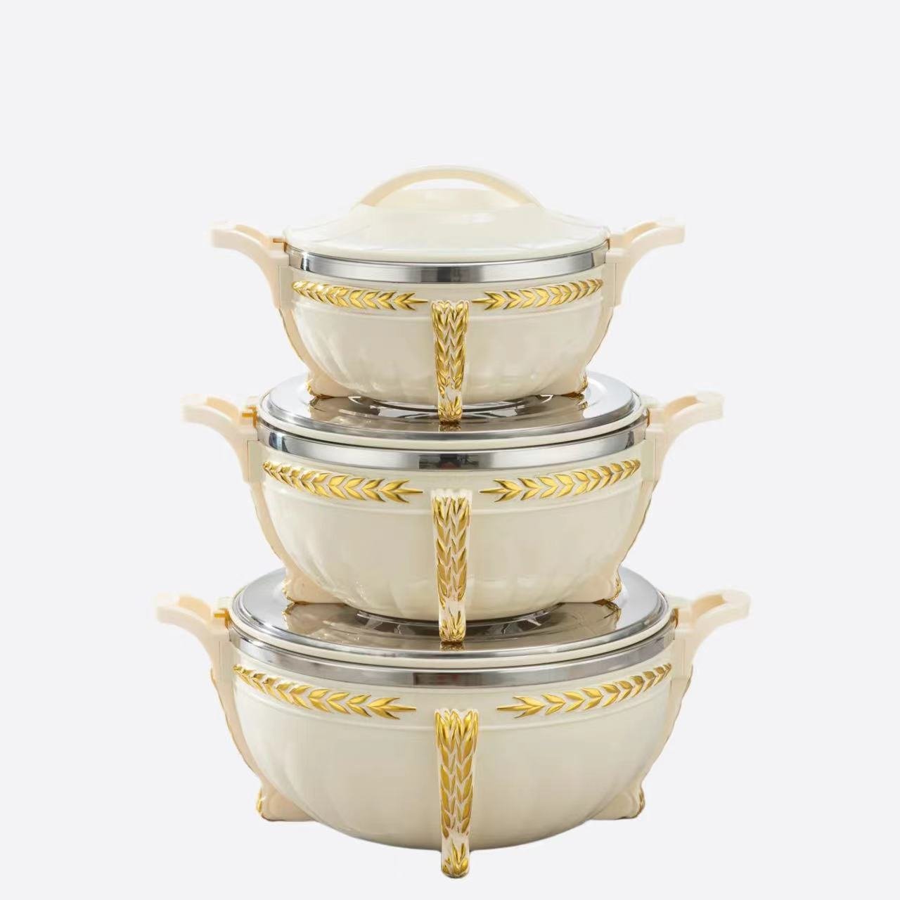 Fast Shipping Food Warmer Container Screw Thread 3L+7L+10L 3 Pcs Set Stainless Steel Food Storage & Container