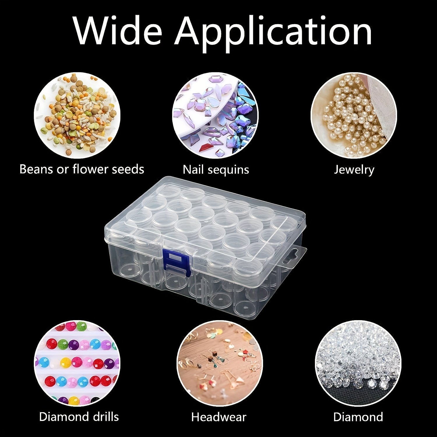 1Pcs 24 Grid Plastic Storage Box DIY Diamond Painting Handicraft Accessories Storage Box Beaded Loose Bead Parts Storage Box