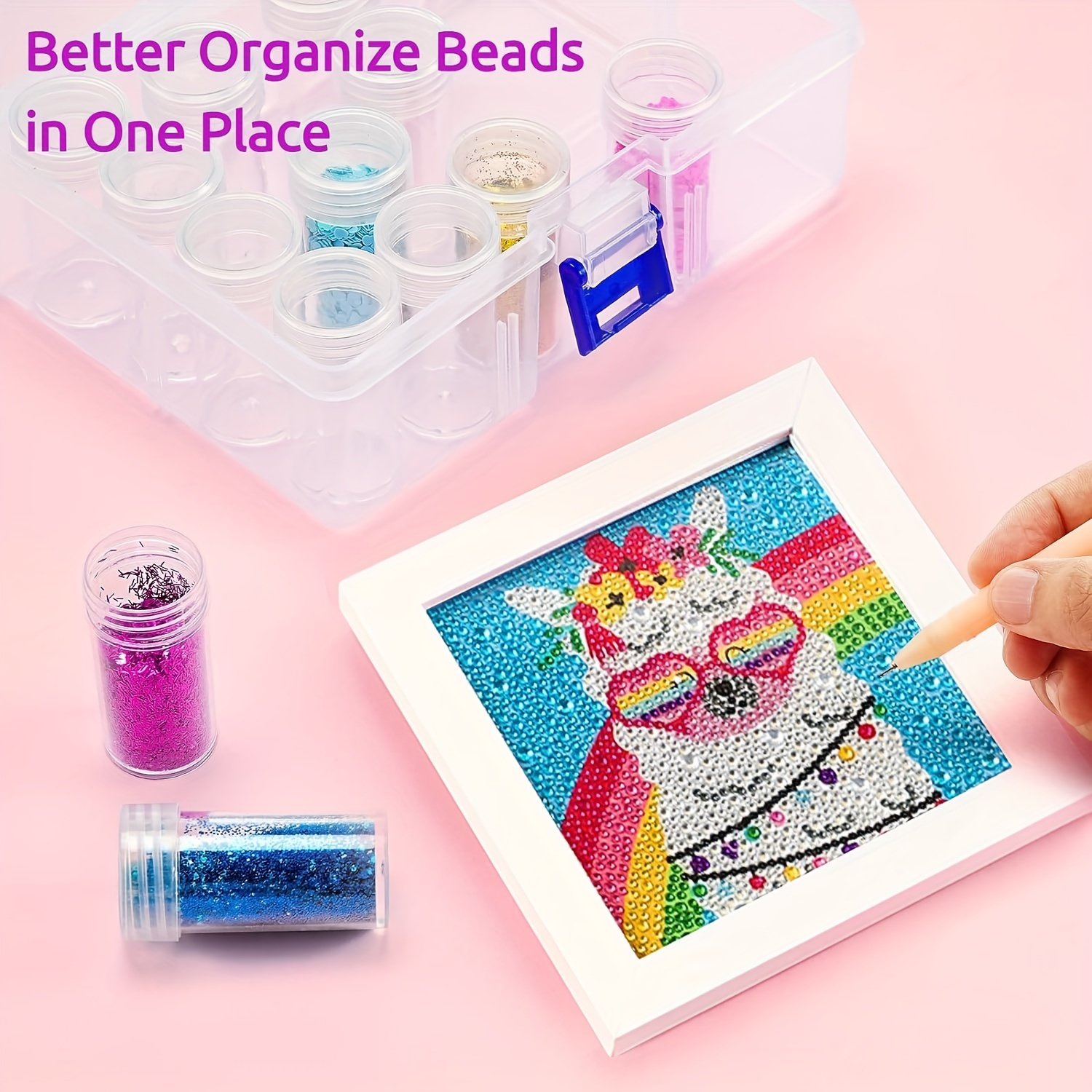 1Pcs 24 Grid Plastic Storage Box DIY Diamond Painting Handicraft Accessories Storage Box Beaded Loose Bead Parts Storage Box