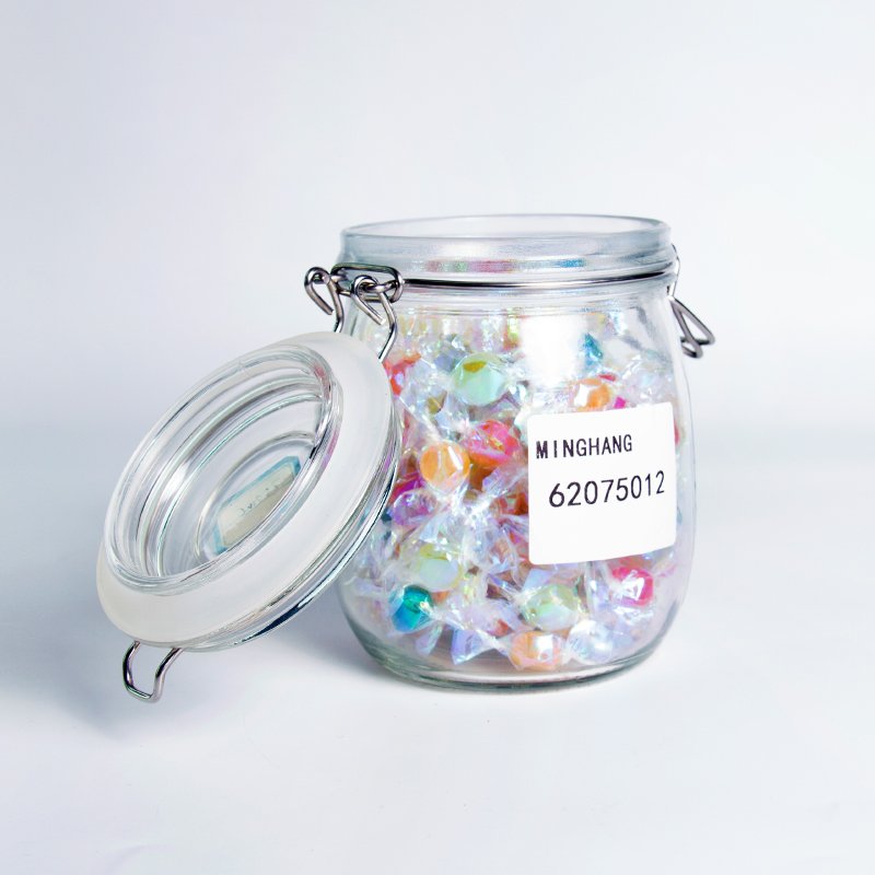 750ml 500ml Clear Kitchen Food Storage Flip Airtight Sealed Jar Glass Spice Canning Glass Clip Top Mason Jars with Lock lid