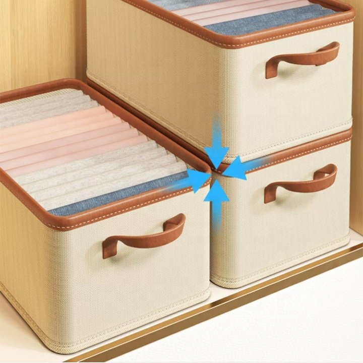 Latest Fashion Foldable Drawer Storage Box Wardrobe Closet Organizers for Clothes Jeans with Handle