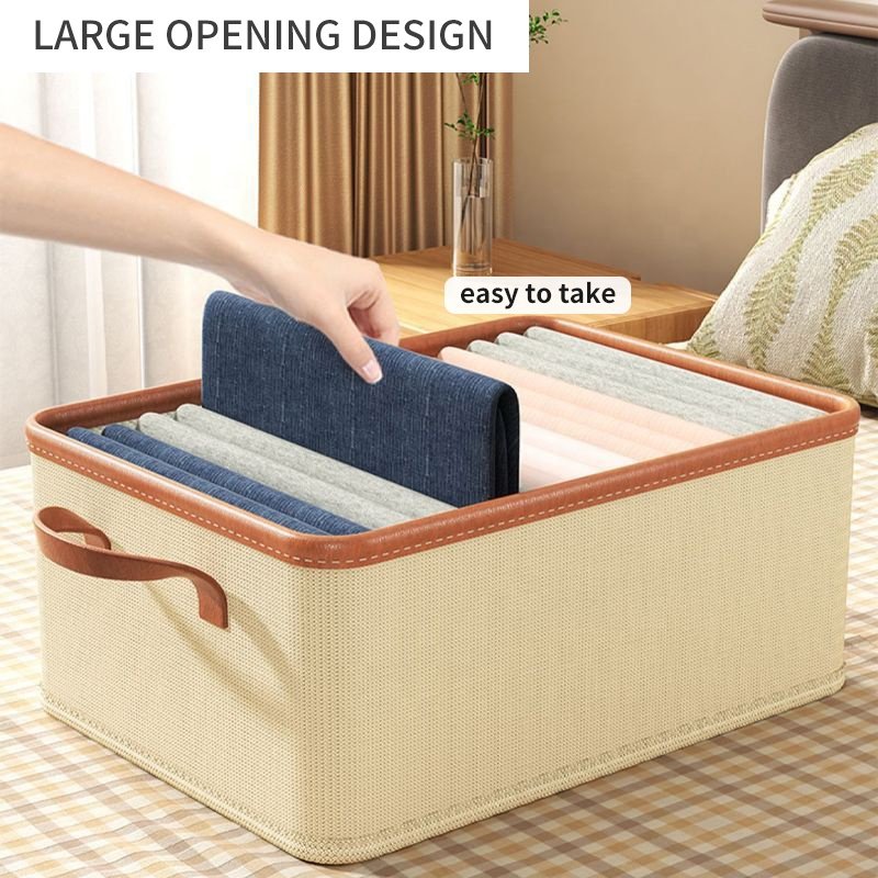Latest Fashion Foldable Drawer Storage Box Wardrobe Closet Organizers for Clothes Jeans with Handle