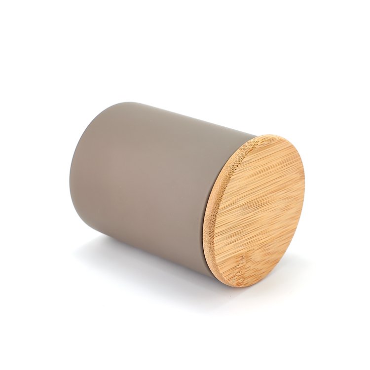 High quality borosllicate spice frosted glass jar food storage coffee tea container jars with bamboo lid