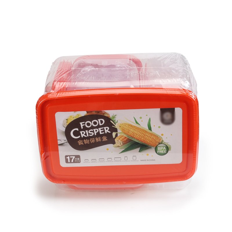 Food-Grade Airtight Microwave 17pcs Plastic Food Storage Container with lid freezer organizer Kitchen Accessories