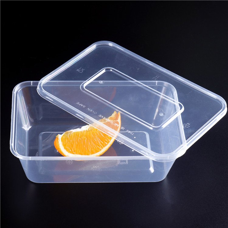 Custom Food Container 750ml Square Lunch Box,storage Boxes Clear Rectangular Microwave Plastic Take Away Food Container Modern