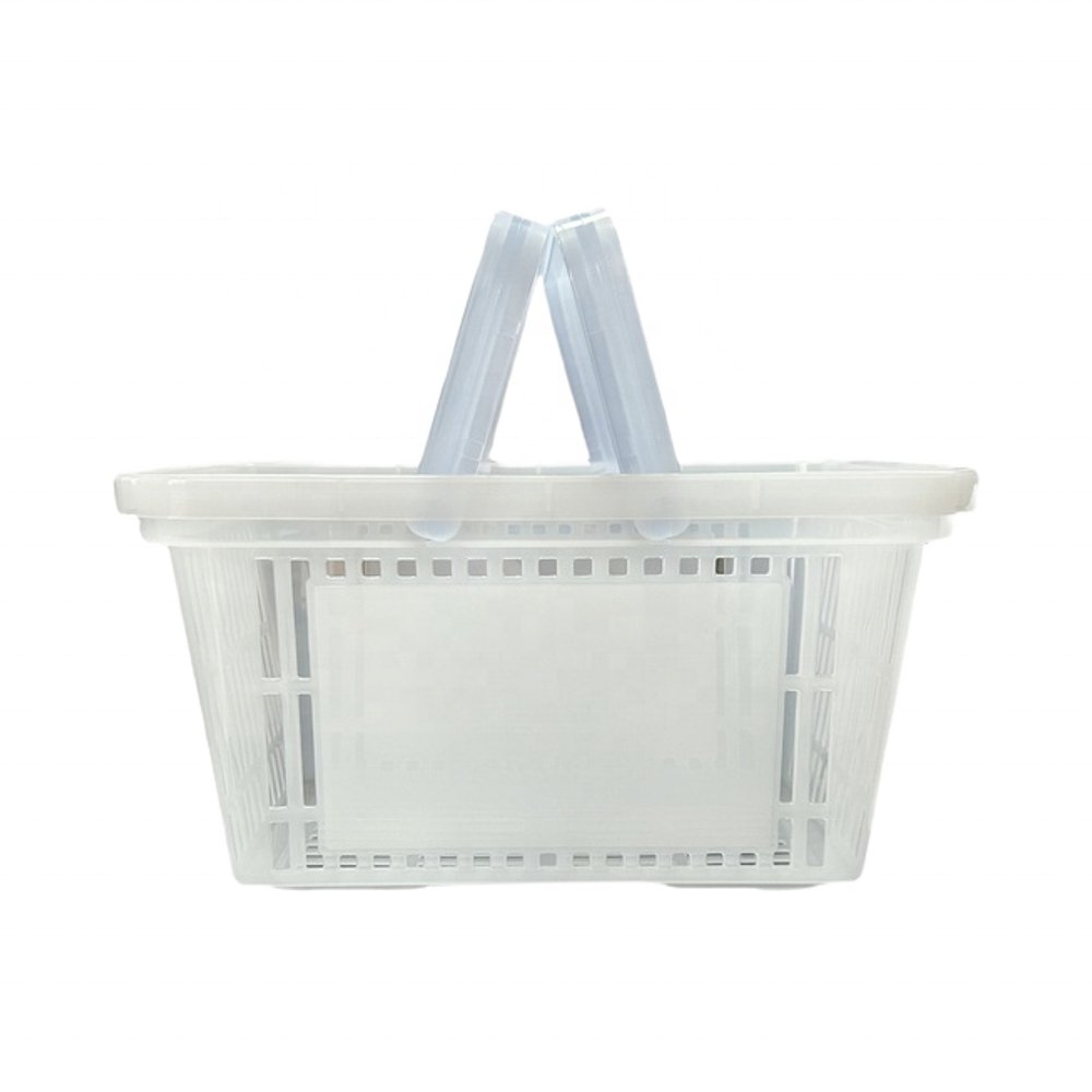 Crate with Handles Custom Plastic Basket Organizing Storage for Kitchen Bathroom Car Shopping Basket Medicine Milk Storage