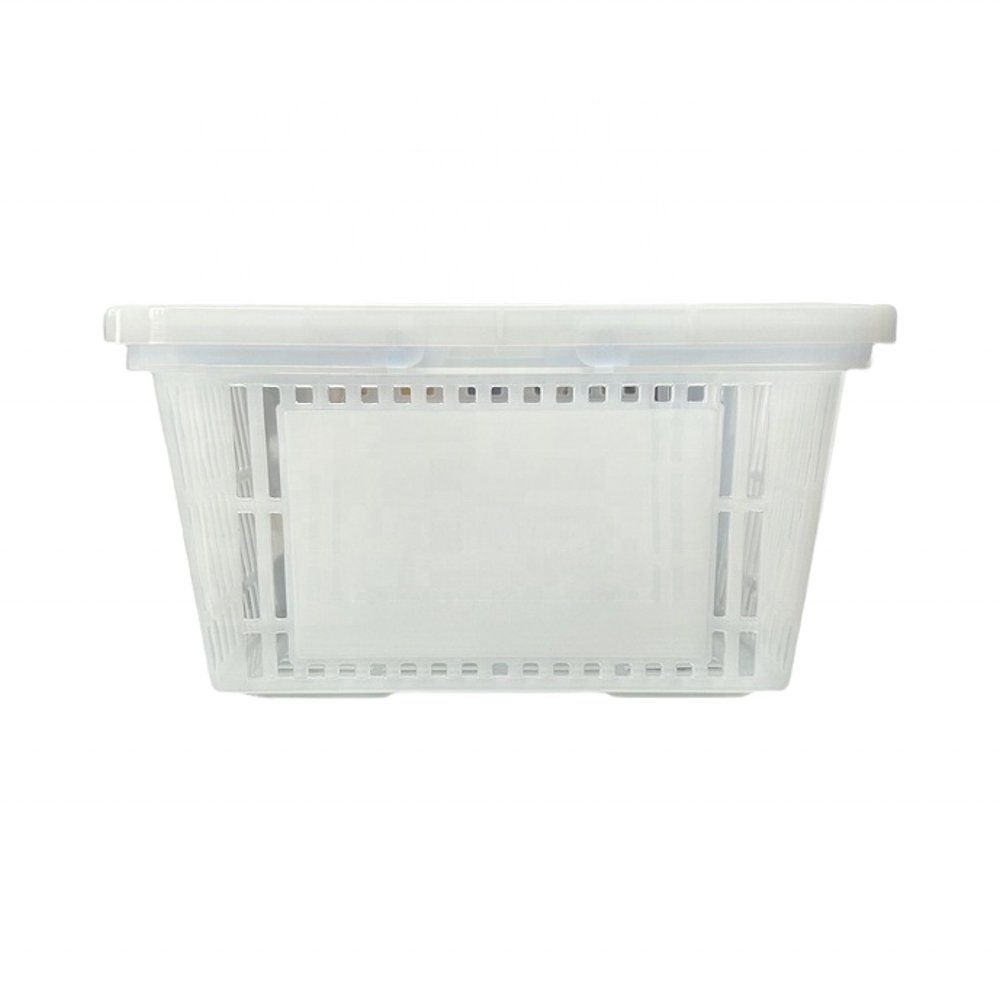 Crate with Handles Custom Plastic Basket Organizing Storage for Kitchen Bathroom Car Shopping Basket Medicine Milk Storage
