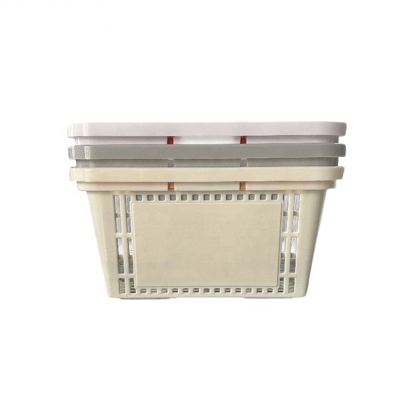 Crate with Handles Custom Plastic Basket Organizing Storage for Kitchen Bathroom Car Shopping Basket Medicine Milk Storage