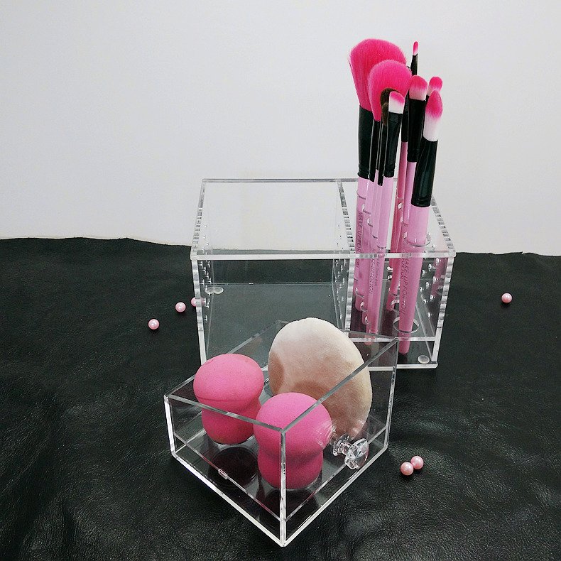 Wholesale Storage Acrylic Cosmetic Storage Box Make Up Brush Holder Acrylic Organizer Box