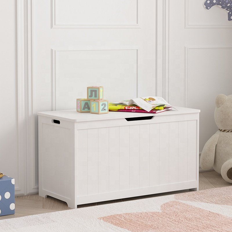 Factory wholesale Baby Room Organizer Wood MDF Children Kid Toy Storage Box with Bench, wooden toy storage chest box with lid
