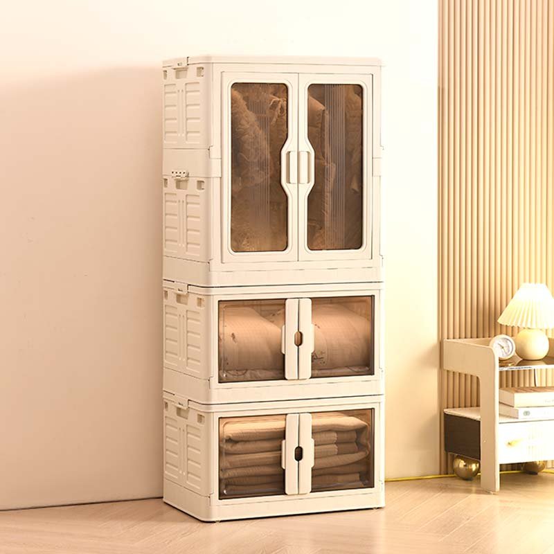 8011 Large capacity plastic foldable collapsible storage box with open front door