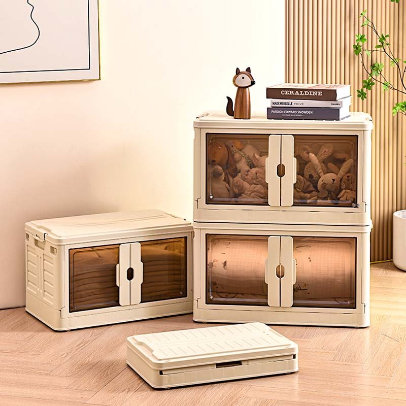 8011 Large capacity plastic foldable collapsible storage box with open front door