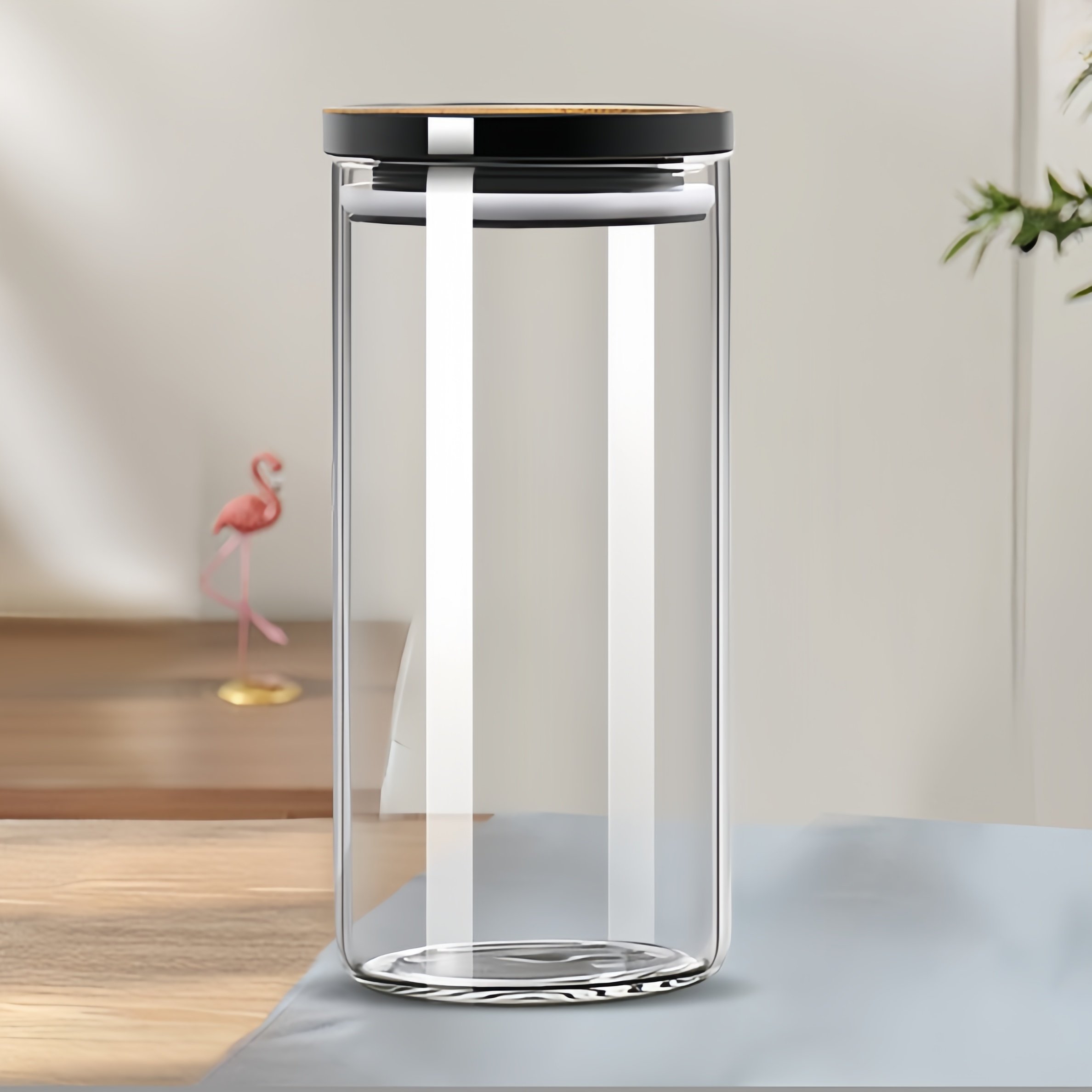 1200ml Large Glass Kitchen Food Storage Airtight Vacuum Jars Bottle Canister with lid