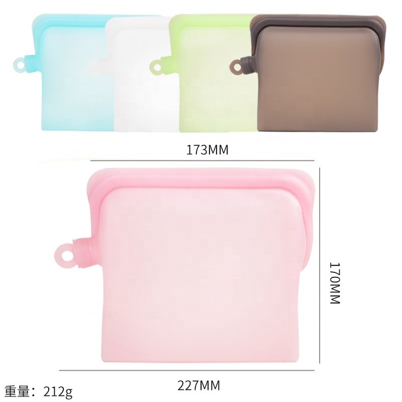 BPA free Leakproof Food Grade Silicone Fresh-Keeping Bag Reusable Fresh Ziplock Sealer Silicone Food Storage Bag
