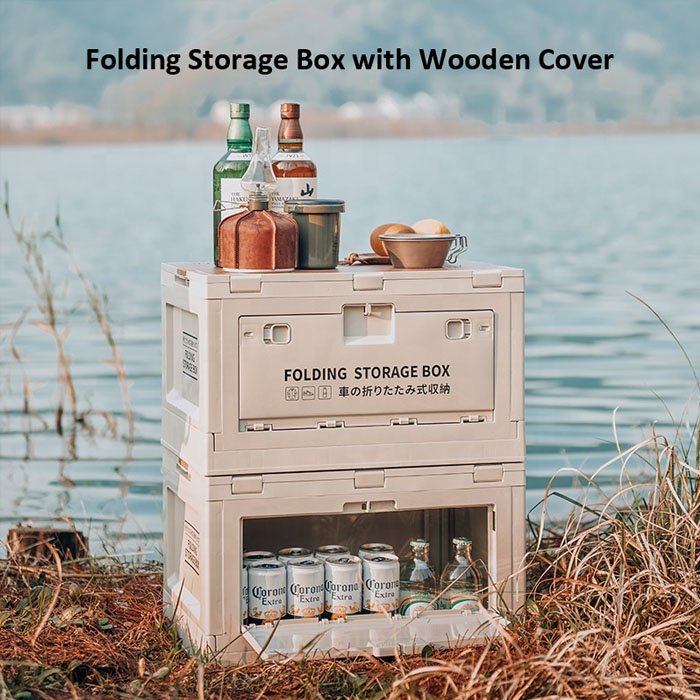 Anjuny Side Door open cloth organizer outdoor Camping garden foldable storage box folding box