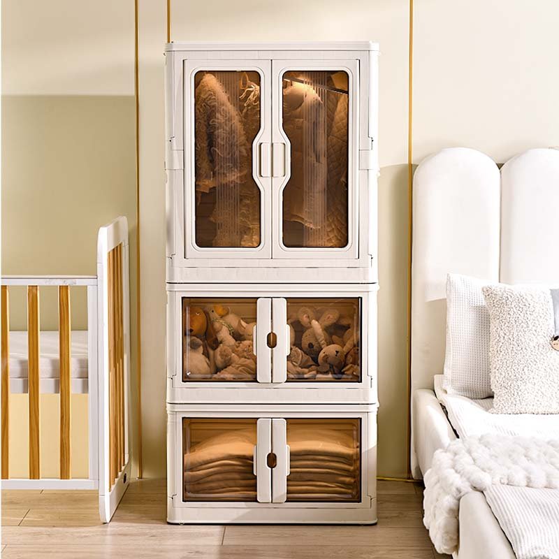 8009 China wholesale oem plastic stackable collapsible baby storage box for living room