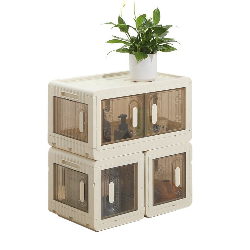 Plastic Foldable Stackable Wardrobe Closet Storage Bins Collapsable Storage Box With Lid