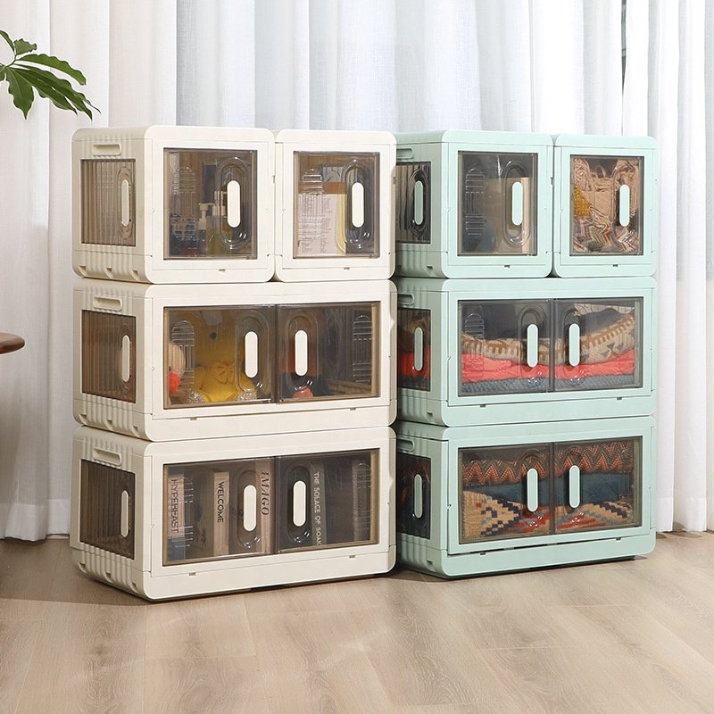 Plastic Foldable Stackable Wardrobe Closet Storage Bins Collapsable Storage Box With Lid