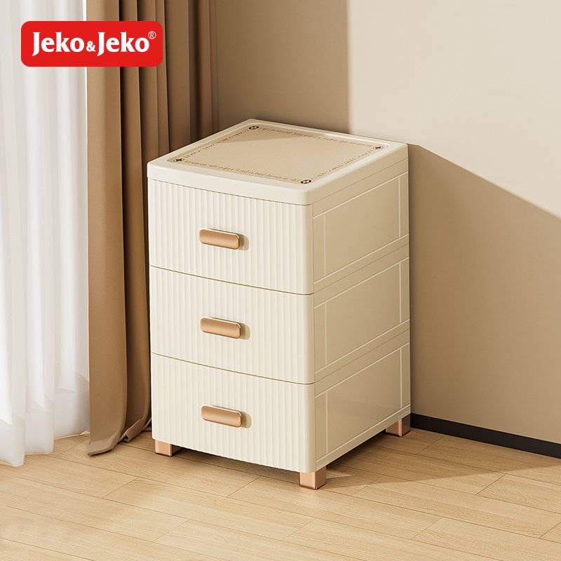 Jeko&Jeko White Color Durable Plastic Drawer Storage For Office Bathroom & Home