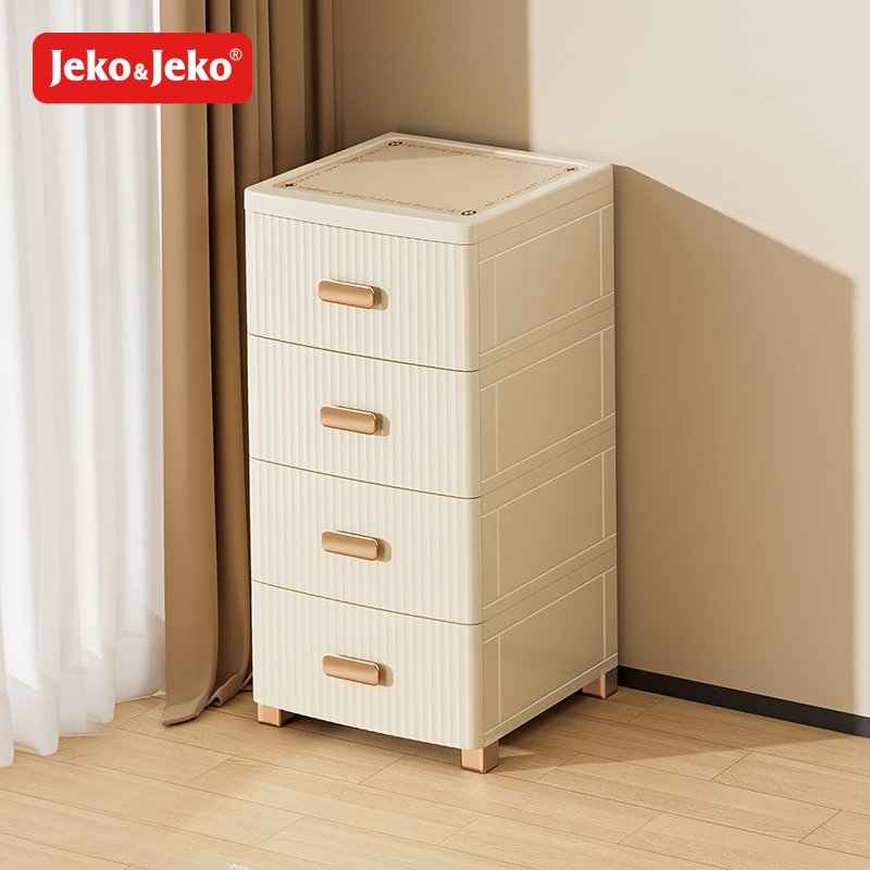 Jeko&Jeko White Color Durable Plastic Drawer Storage For Office Bathroom & Home