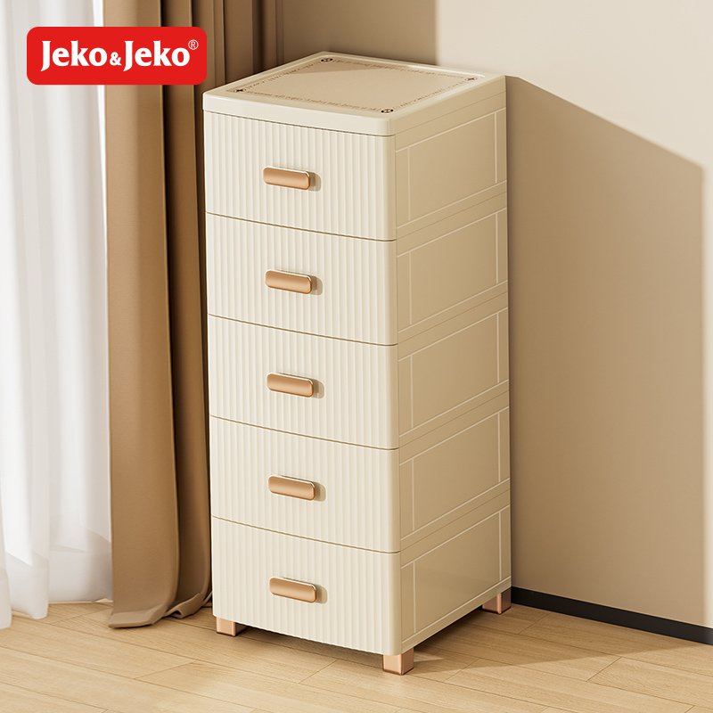 Jeko&Jeko White Color Durable Plastic Drawer Storage For Office Bathroom & Home