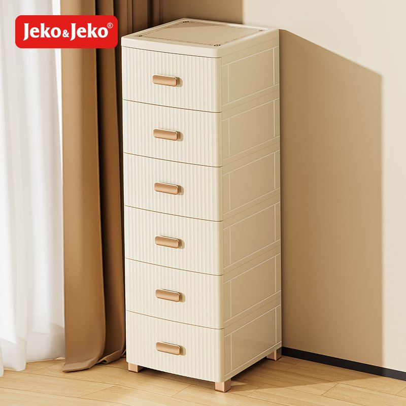 Jeko&Jeko White Color Durable Plastic Drawer Storage For Office Bathroom & Home