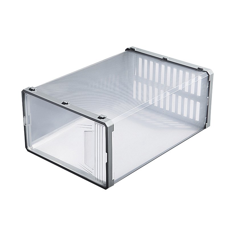 Wholesale Transparent Plastic Sneaker Storage Box D Size Open Shoes Organizer