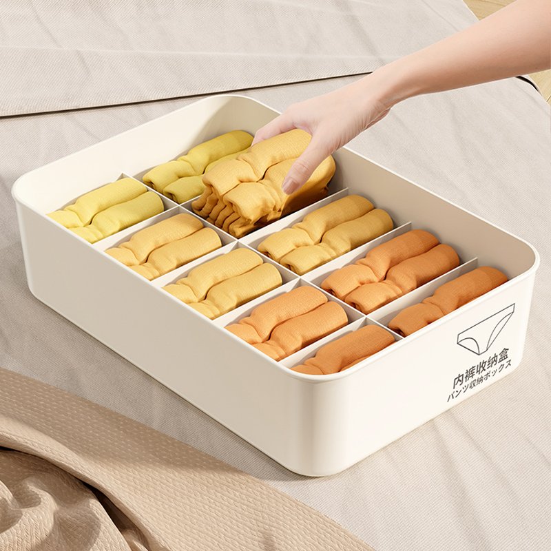 Eco-Friendly Multifunction Underwear Storage Box with Compartments for Household Storage