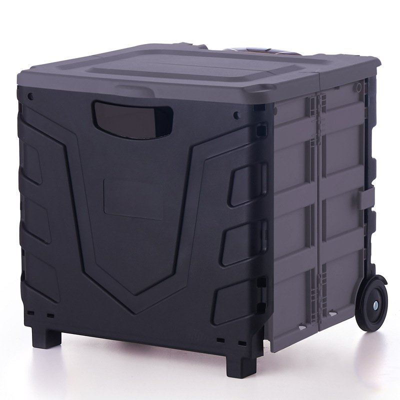 Folding Box Storage Trolley with Wheels Wholesale High Quality Foldable Recycle Plastic Brown Box Customized Logo Modern 7 Days