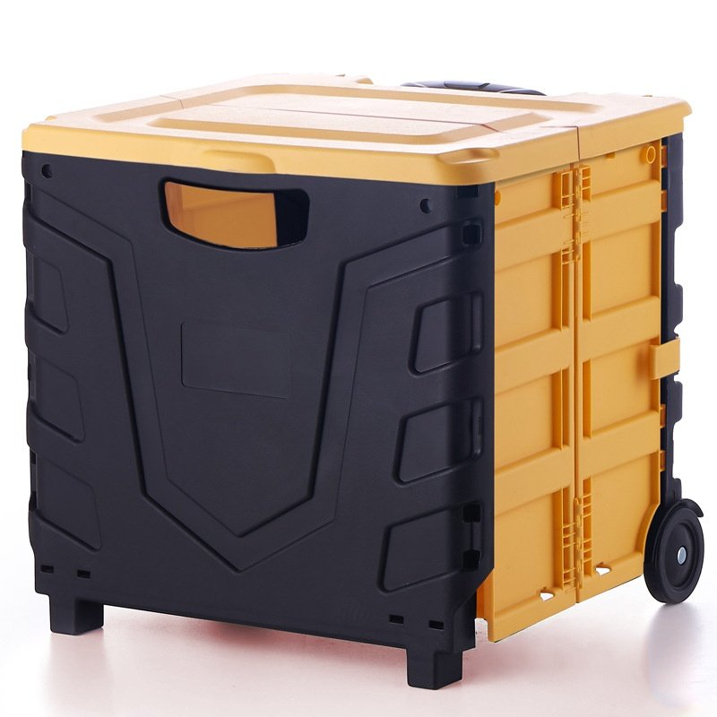 Folding Box Storage Trolley with Wheels Wholesale High Quality Foldable Recycle Plastic Brown Box Customized Logo Modern 7 Days
