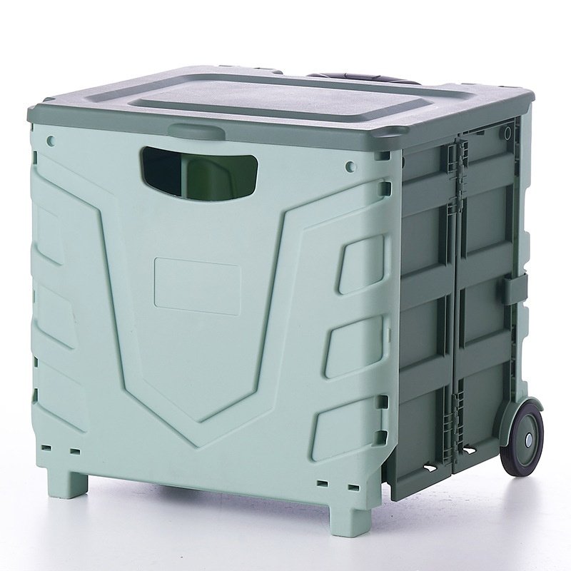 Folding Box Storage Trolley with Wheels Wholesale High Quality Foldable Recycle Plastic Brown Box Customized Logo Modern 7 Days