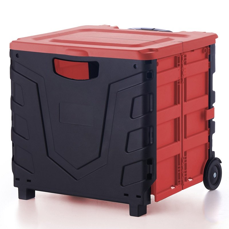 Folding Box Storage Trolley with Wheels Wholesale High Quality Foldable Recycle Plastic Brown Box Customized Logo Modern 7 Days