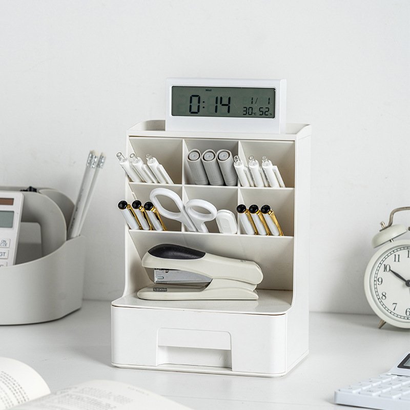 Slant insert storage box desktop drawer pencil holder home cosmetics storage rack student dormitory multifunctional storage box