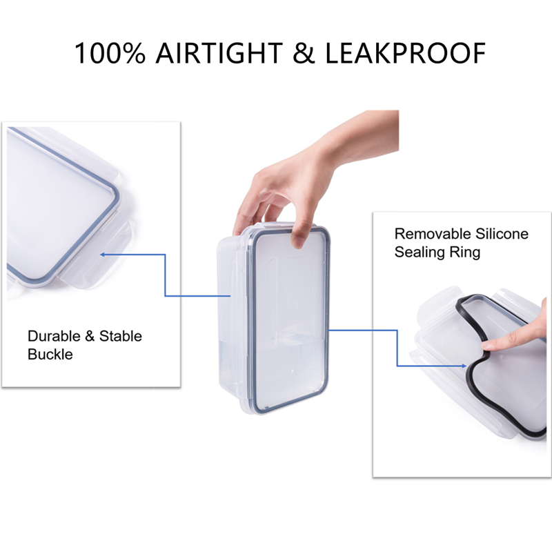 12 Sets microwaveable crisper airtight meal prep bento salad box plastic food storage container