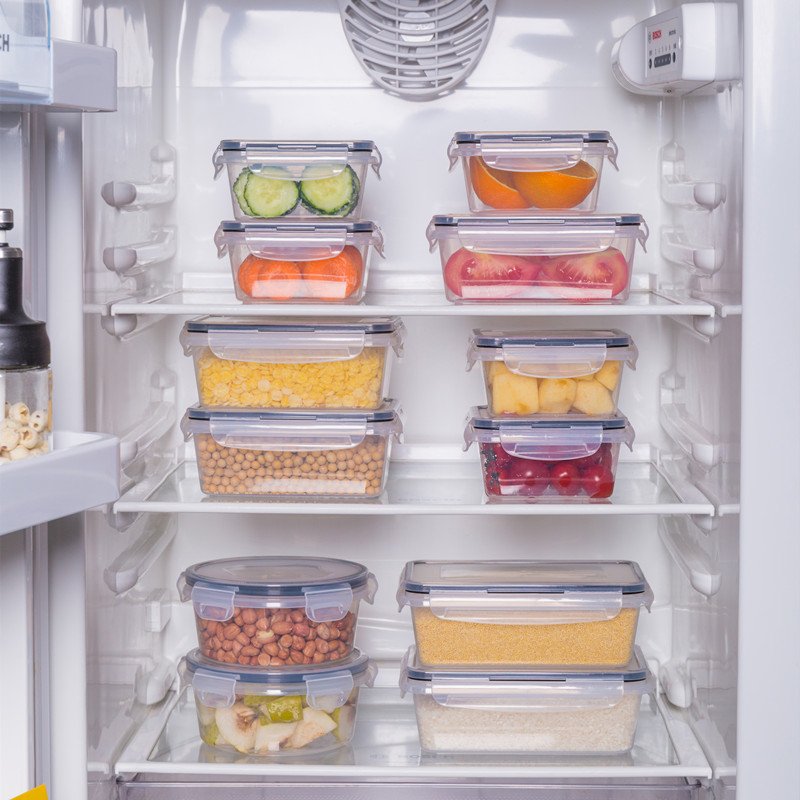 12 Sets microwaveable crisper airtight meal prep bento salad box plastic food storage container