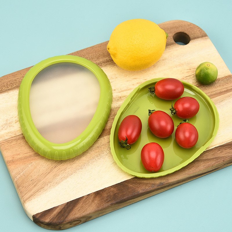 Fruit Containers for Fridge Keep Fresh 4 Reusable Soft silicone Food Storage Containers with Unique Film Retractable Design