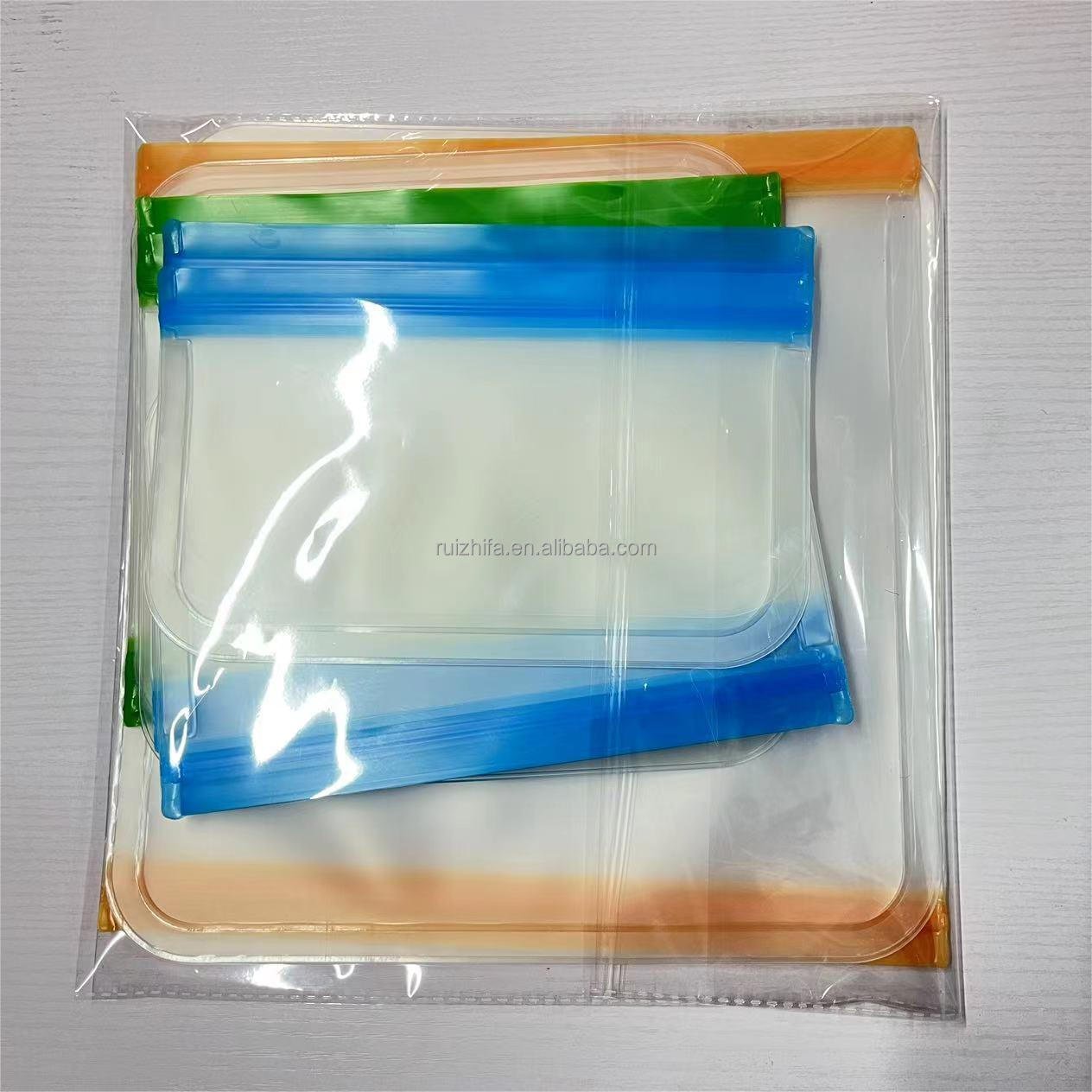 Custom Logo Reusable PEVA Zip Lock Food Storage Bags Organizer BPA Free Freezer Gallon Sandwich Snack Bag