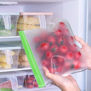 Custom Logo Reusable PEVA Zip Lock Food Storage Bags Organizer BPA Free Freezer Gallon Sandwich Snack Bag