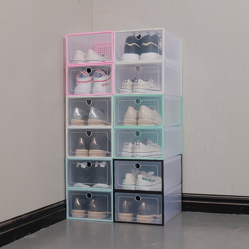 Plastic Flip Drawer Shoe Storage Box Home Storage Stylish Plastic Stackable Shoe Boxes for Bedroom Closet