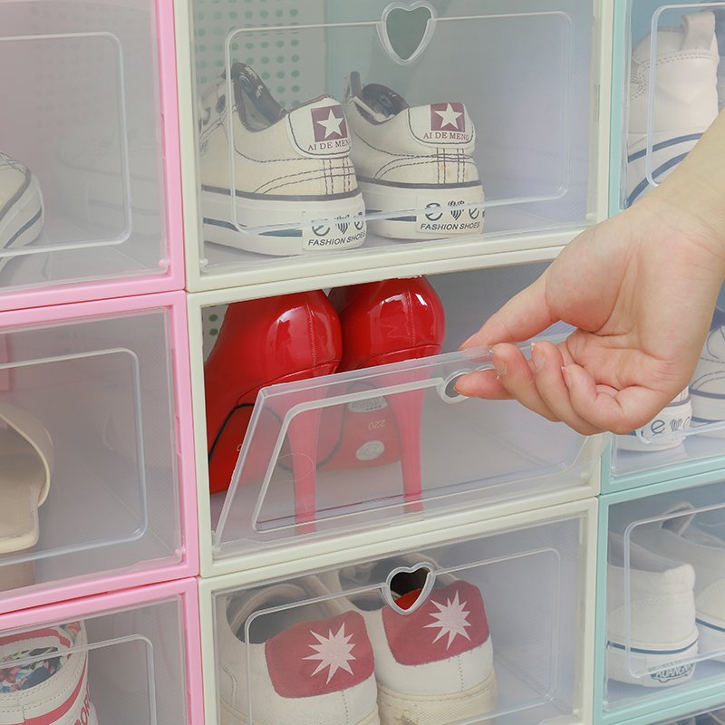 Plastic Flip Drawer Shoe Storage Box Home Storage Stylish Plastic Stackable Shoe Boxes for Bedroom Closet