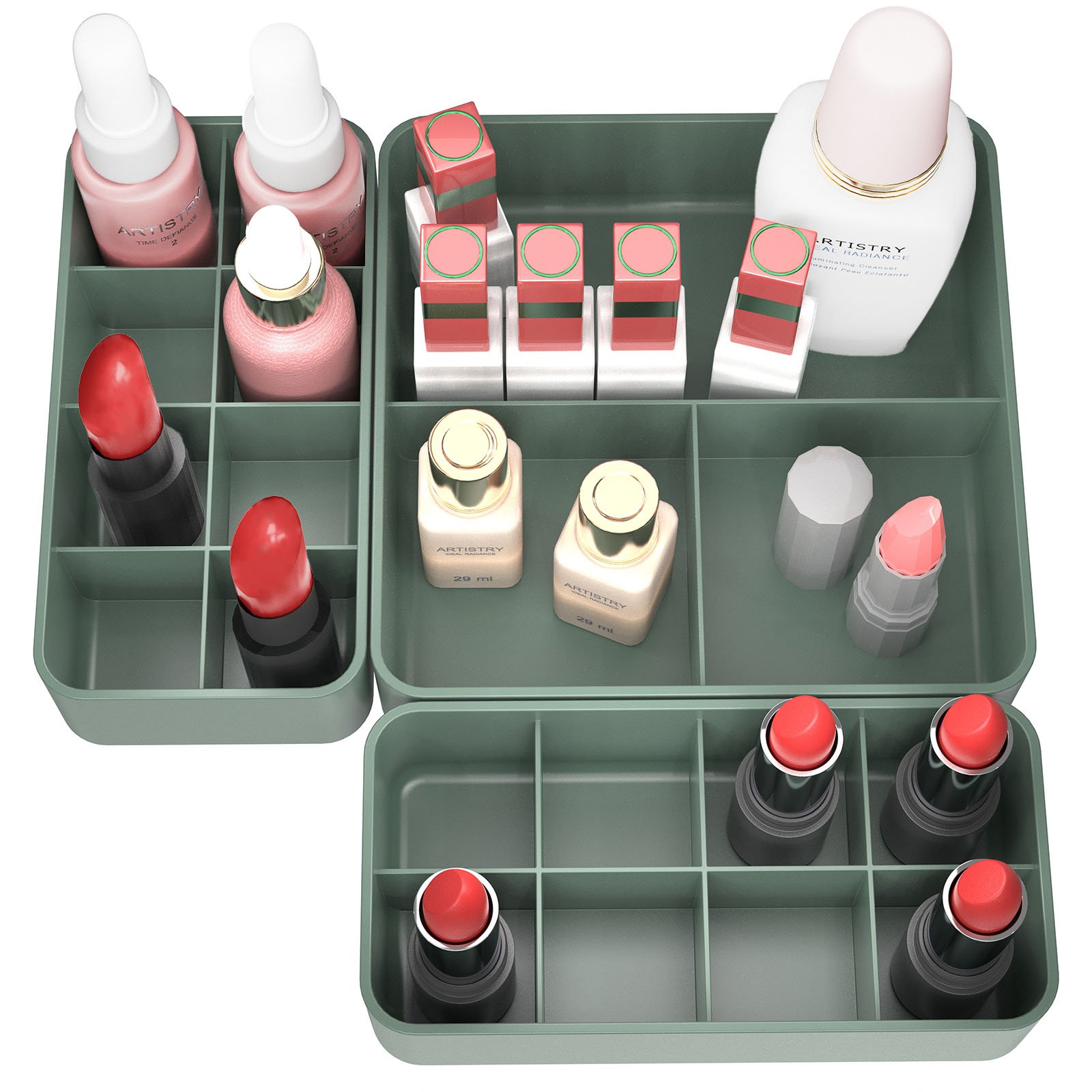 Wholesale Plastics Cosmetic Storage Box Multi-Compartment Bedroom Desktop Make Up Box Cosmetic Organizer Makeup Box