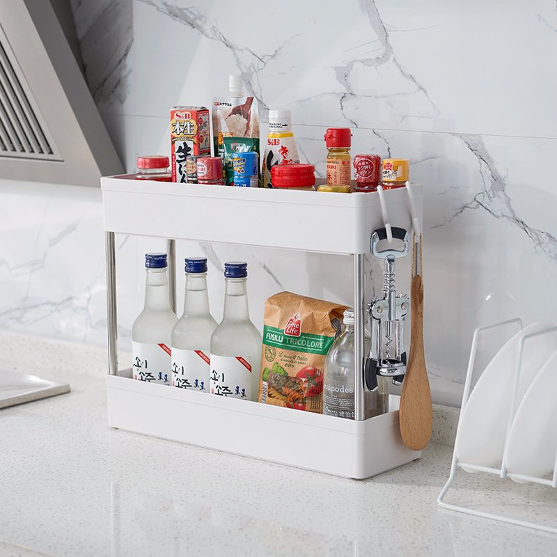 High Quality 4 Tier Slim White Storage Rolling Cart Mobile Plastic Shelving Wheel Storage Rack For Kitchen