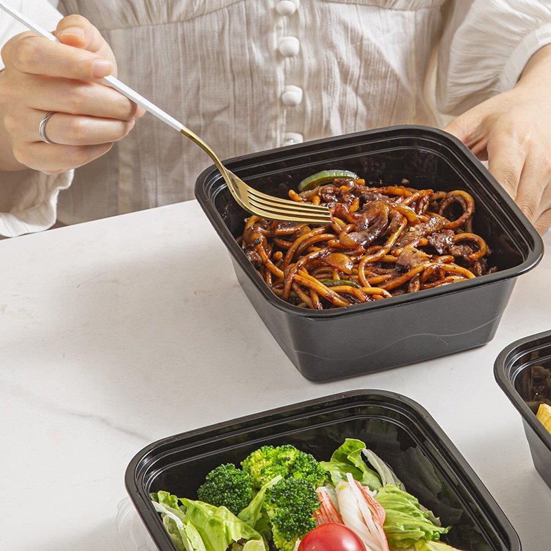 Hot selling disposable square small plastic containers,disposable lunch fast food box with Lid