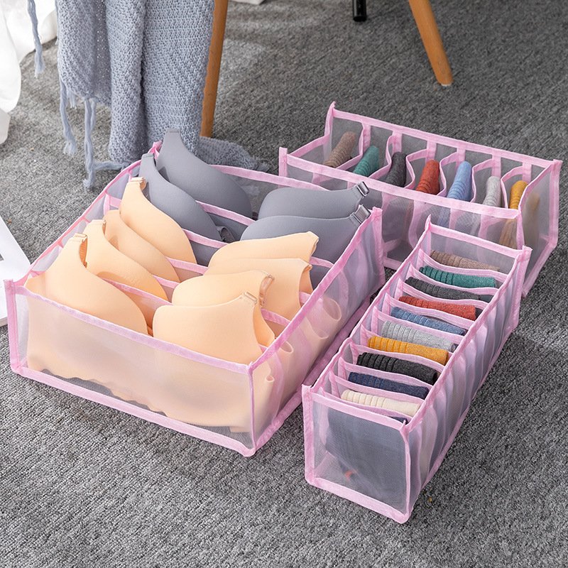 Thickened 2-in-1 storage box for clothing, socks, underwear and ties,Large capacity Collapsible storage box for girls