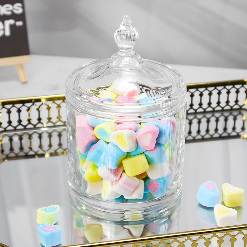 Creative Design Cylinder Glass Candy Food Storage Tea Coffee Sugar Bowl Candle Jars With Lid
